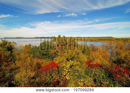 Lake Pippin during the fall located in Minnesota