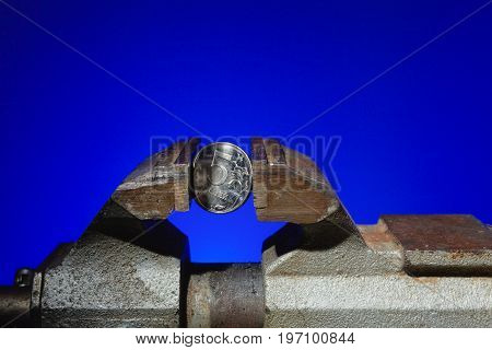 Coin Vise On Blue Image & Photo (Free Trial) | Bigstock