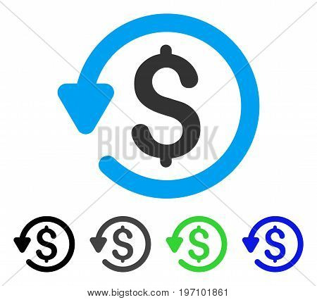 Refund flat vector icon. Colored refund gray, black, blue, green icon variants. Flat icon style for web design.