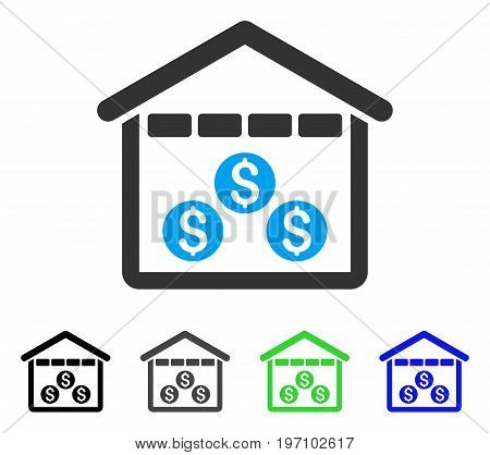 Money Depository flat vector pictogram. Colored money depository gray, black, blue, green icon versions. Flat icon style for graphic design.