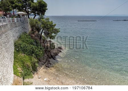 Panoramic view of town of Neos Marmaras at Sithonia peninsula, Chalkidiki, Central Macedonia, Greece