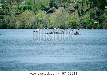 Schuylkill River Regatta competition in Philadelphia, Pennsylvania