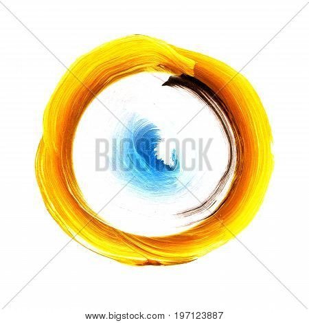 Abstract Acrylic Futuristic Blue, Yellow Background