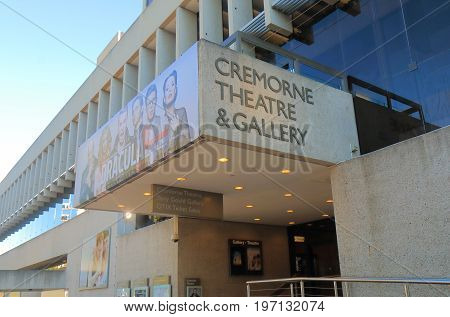 BRISBANE AUSTRALIA - JULY 8, 2017: Cremorne theatre gallery in Brisbane. Cremorne theatre retains its cultural significance from the first half of the 20th century as a theatre precinct.