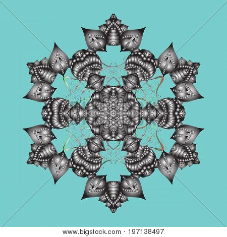 Vector Illustration. Snowflakes Icon In Doodle Sketch Lines. Winter Snow December Season.