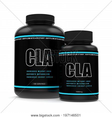 3D Render Of Cla Supplements Isolated Over White