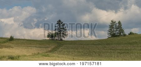 Sunny Summer Day Over Lesnica Village In National Park Pieniny