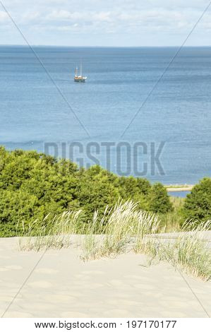 A beautiful sand dunes in a Neringa National park. Travel photo