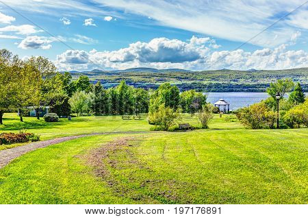 Landscape View Of Sainte-famille Park In Summer In Ile D'orleans, Quebec Canada