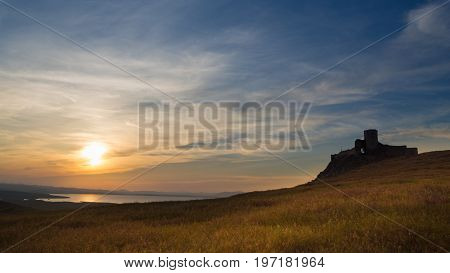 Enisala Fortress At Sunset, Dobrogea, Romania