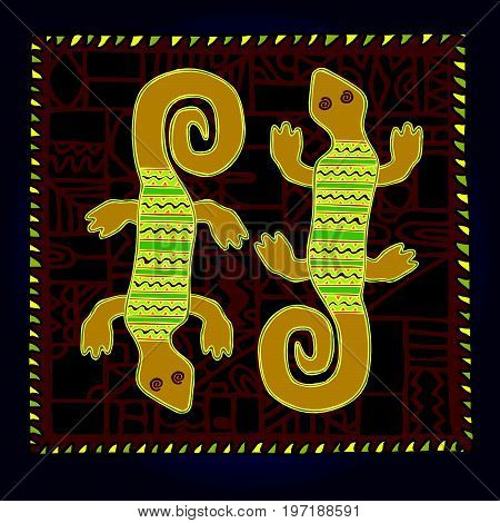 African style colorful artworks. African illustration of animals