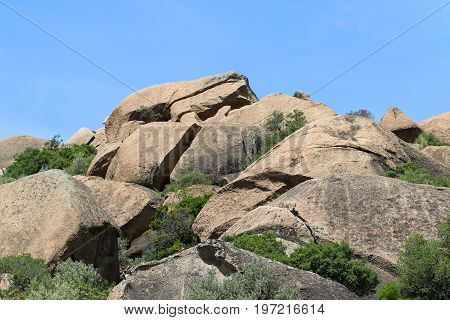 Rock formations on Lake Bafa. Landscape with great nature - Mugla - Turkey. Latmos.