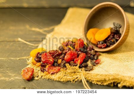 Spread Dried Fruits. Raspifany Dry Berries.