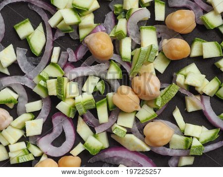 Vegetables In A Frying Pan