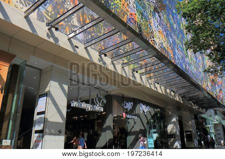 BRISBANE AUSTRALIA - JULY 9, 2017: Unidentified people visit Wintergarden centre. Wintergarden Centre is a shopping mall located on Queen Street mall in downtown Brisbane.