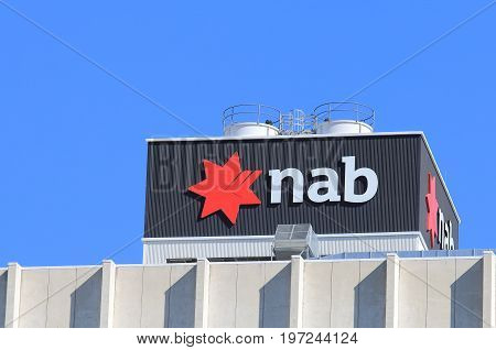 BRISBANE AUSTRALIA - JULY 9, 2017: National Australia Bank NAB. NAB is one of the four largest bank in Australia and 17th in the world.
