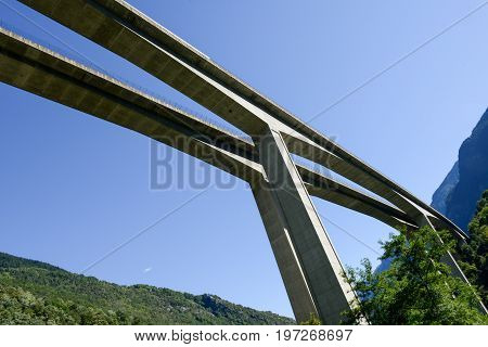 The Highway Bridge At Giornico