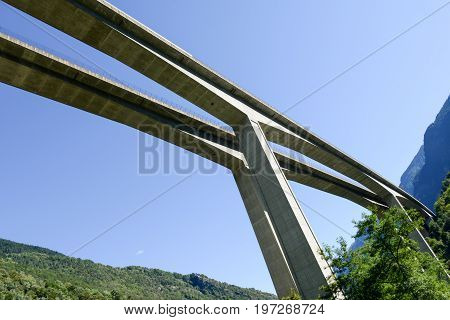 The Highway Bridge At Giornico