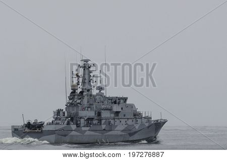 MINEHUNTER -  Swedish warship at Baltic Sea