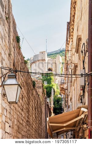 Fort Minceta And Old Street In Dubrovnik