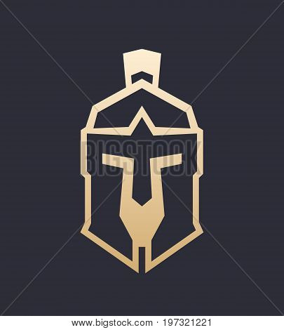spartan helmet outline, greek warrior armor, eps 10 file, easy to edit