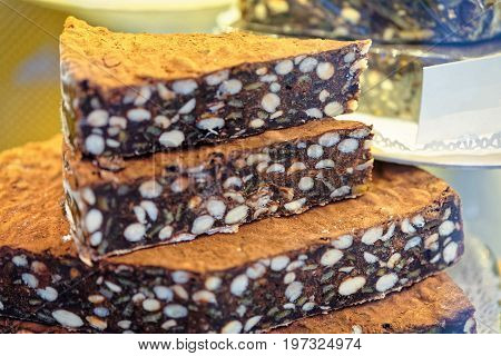 Traditional Italian Spiced Nut Cake In Florence