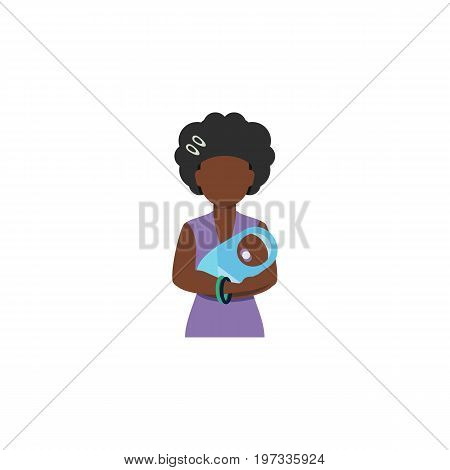 Mam Vector Element Can Be Used For Mam, Baby, Mother Design Concept.  Isolated Baby Flat Icon.