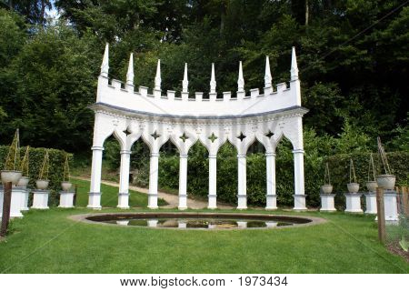 Exedra.Outside posti a sedere Area.Garden decorazione