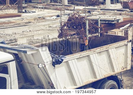 Unloading Bundles Of Angled Rebar 3