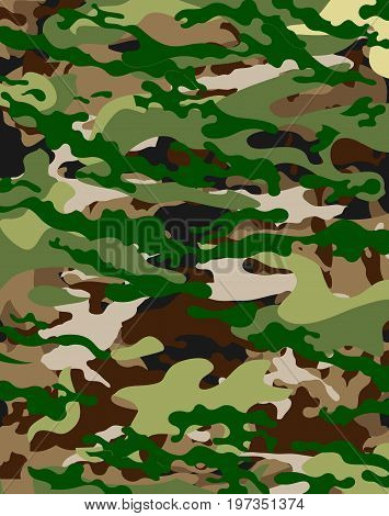 Background with military camouflage texture, vector art illustration.