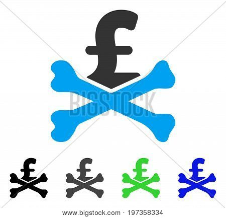 Mortal Pound Debt flat vector pictograph. Colored mortal pound debt gray, black, blue, green pictogram variants. Flat icon style for web design.