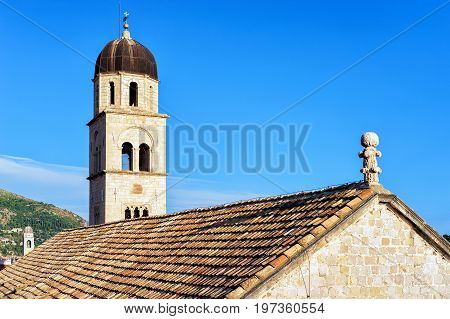 Clock Tower In Old Dubrovnik Croatia