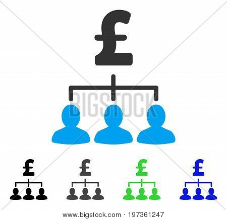 Pound Payment Relations flat vector icon. Colored pound payment relations gray, black, blue, green icon variants. Flat icon style for graphic design.