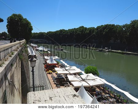 19.06.2017 Roma Italy: Sant' Angelo Bridge to the Mausoleum of Hadrian