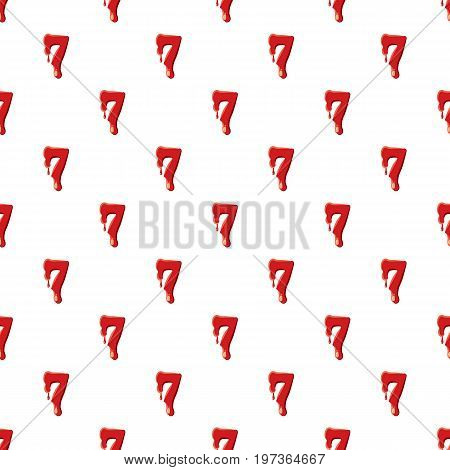 Seven number isolated on white background. Red bloody seven number vector illustration