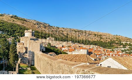 Old City Walls And Fort Minceta In Dubrovnik
