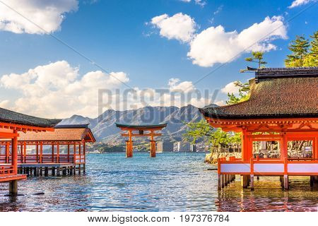 Miyajima, Hiroshima, Japan floating shrine.