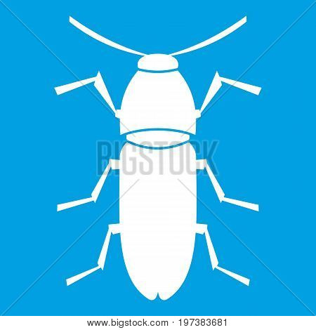 Cereal leaf beetle icon white isolated on blue background vector illustration