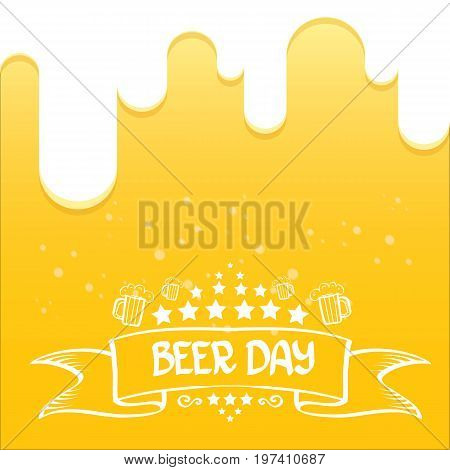 international beer day vector background. orange beer vector layout. happy beer day vector graphic poster.