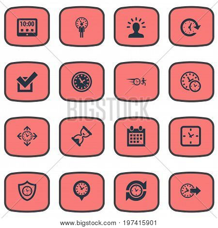 Elements Calendar, Chronometer, Redirect And Other Synonyms Day, Timer And Redirect.  Vector Illustration Set Of Simple Management Icons.