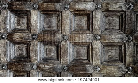 Decorative ornament forged gate elements, closeup forged gate or fence