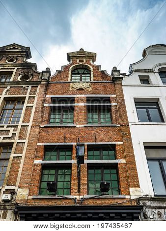 Old But Renovated Windows In Historical Part Of Bruxelles