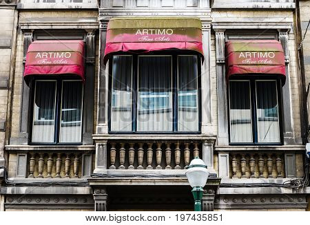 Old But Renovated Windows In Historical Part Of Bruxelles