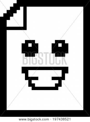 Smiling 8-bit Cartoon Paper