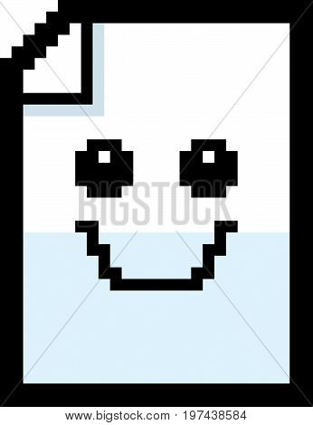 Smiling 8-bit Cartoon Paper