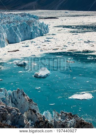 Glacier in a sunny day near Narsarsuaq Greenland