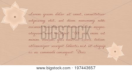 A background with old paper, paper flowers and letter-like text space. EPS 10 vector and jpg file.