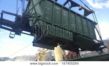 The Precipitation Of Grain From The Car Into The Hold Of The Tanker. Grain Filling Of The Cargo Comp