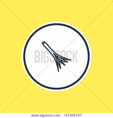 Beautiful Food Element Also Can Be Used As Green Onion Element.  Vector Illustration Of Scallion Outline.