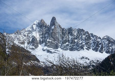 Panoramic view of Alps the highest and most extensive mountain range system that lies entirely in Europe